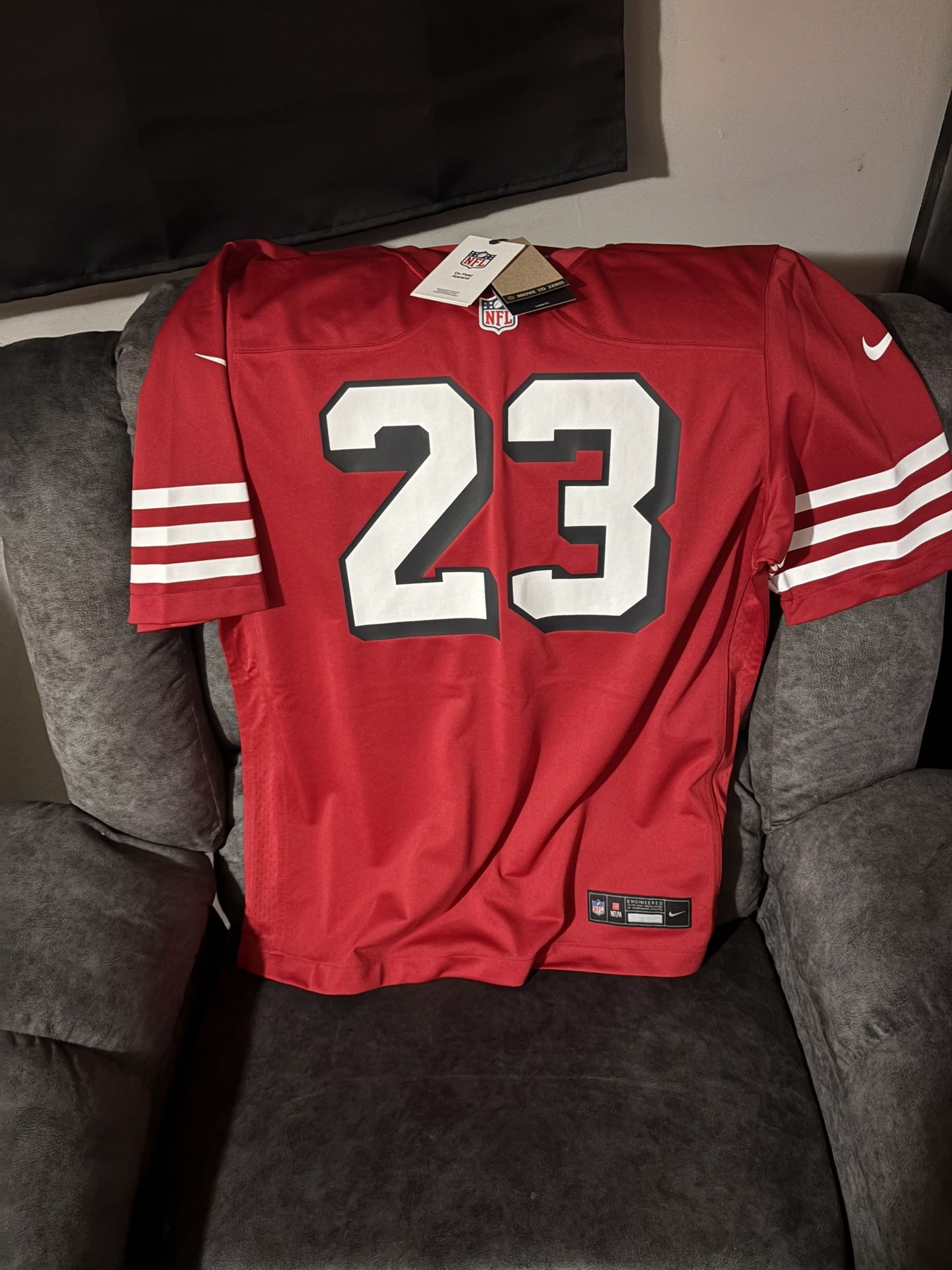 San Francisco 49ers #23 Christian McCaffrey Nike Jersey New With Tags 