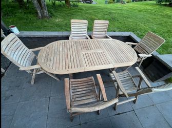 7 Piece Grade A Teak Outdoor Dining Set
