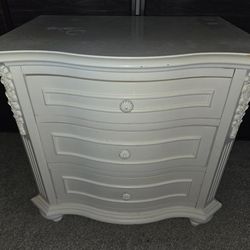 White Designed Wooden Nightstand