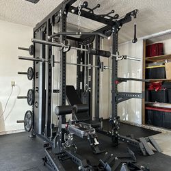 Smith Machine 500 | Adjustable Bench | 245lb Cast Iron Olympic Weights | 7ft Olympic Bar | Fitness | Gym Equipment | FREE DELIVERY/INSTALLATION 🚚 🛠️