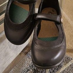 SAS Step Out Women's Black Leather Mary Jane Walking Shoes 10 Wide Made in USA
