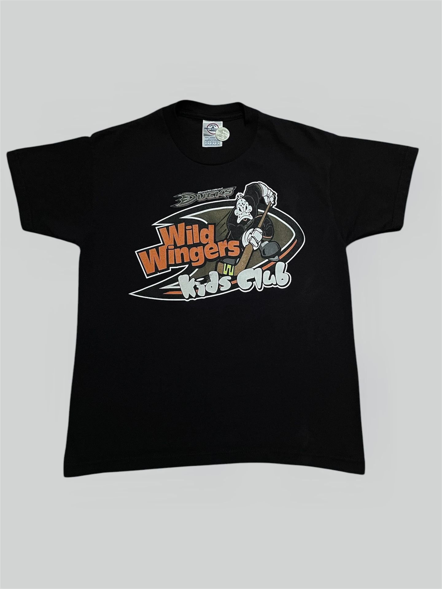 Anaheim Ducks Chris Kunitz black and white vintage Wild Wing Kids club t shirt Size Youth Large