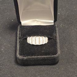 Solid 10k White Gold Natural Diamond Ring