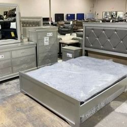 Amalia Black 4 Pieces Bedroom Set Financing Available 