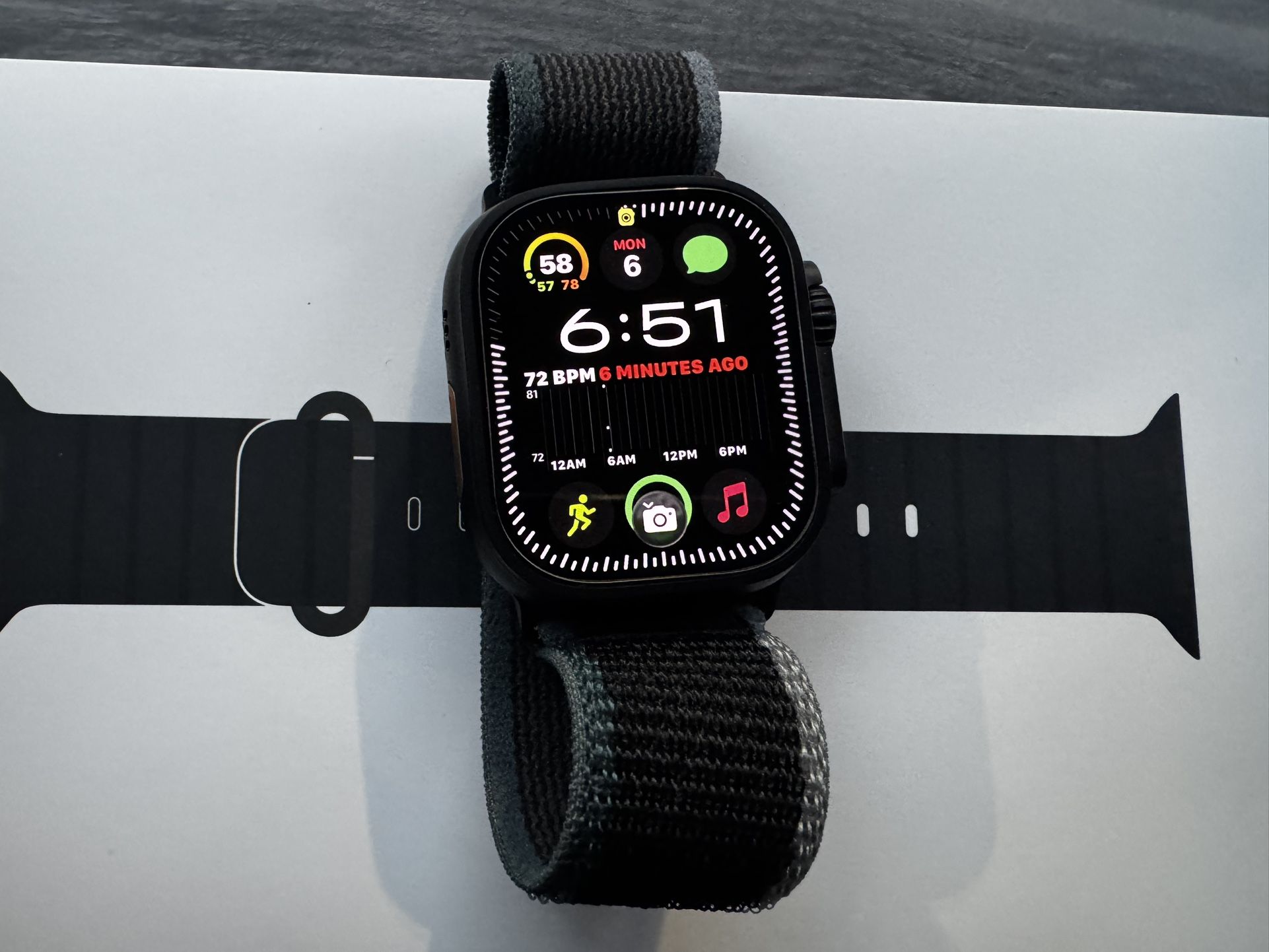 Black Apple Watch Ultra 3 with Black Ocean Band 49mm