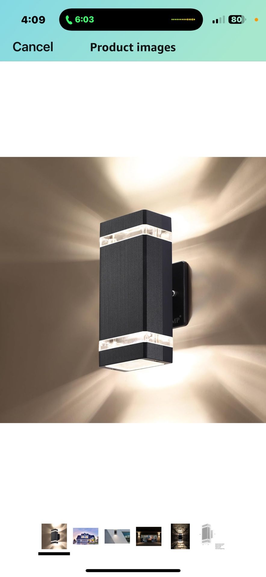 2pcs Square Up and Down Lights Outdoor Wall Light,Body in Aluminum Waterproof Outdoor Wall Lamps,3000k 5W with Certificate ETL