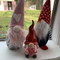 Gnomes!!! 2 Valentine’s & 1 Independence Day