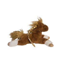 Douglas Cuddle Toys small  soft chestnut brown horse with braided mane