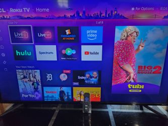 TCL Roku Smart 4K 55 inch remote control good TV firm price nice picture 55 inch