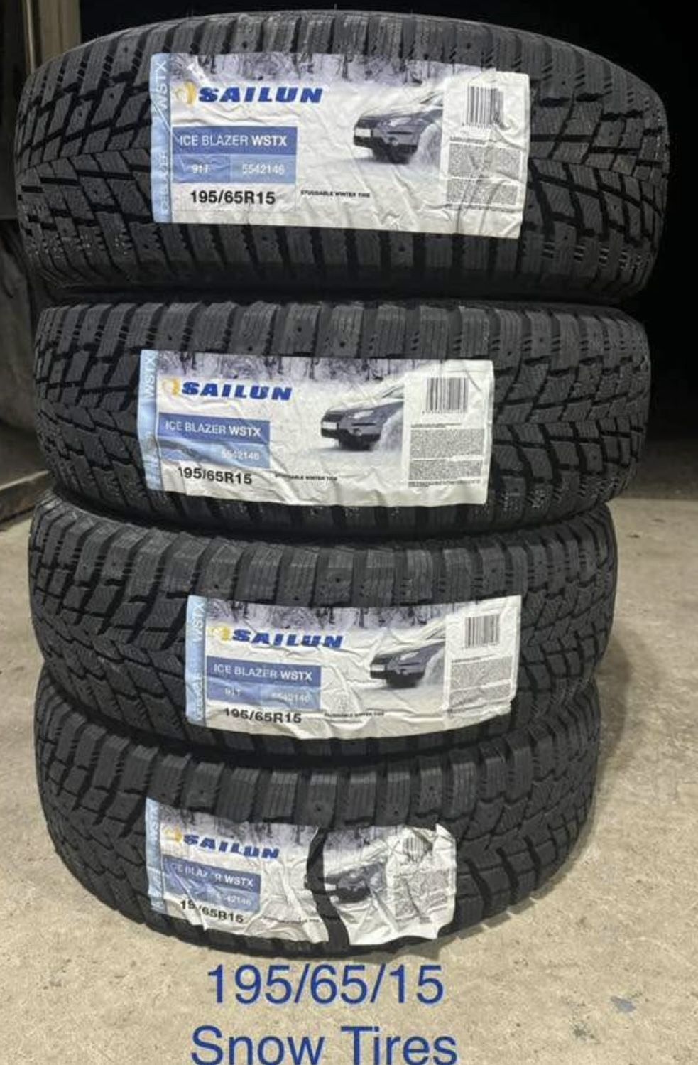 (4) - 195/65/15 Sailun Ice Blazer WSTX Snow Tires