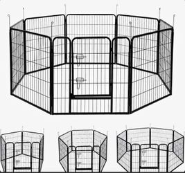 32'' 8 Panel Foldable Metal Pet Fence Barrier