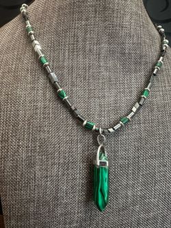 Elegant Green and Black Beaded Necklace