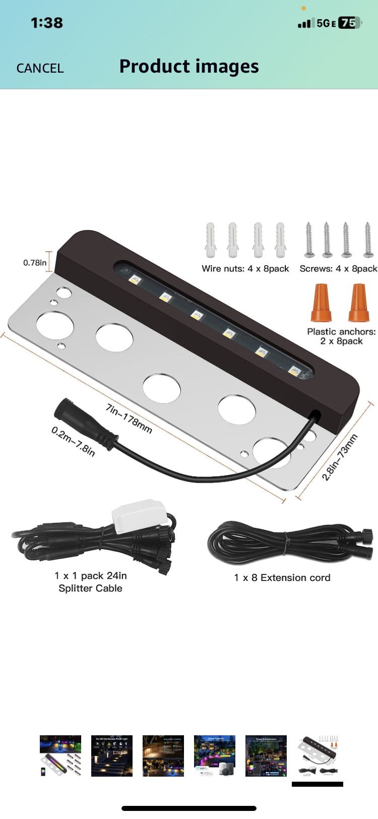 7” 3Watt Smart Hardscape Lighting Low Voltage 12V IP65 Waterproof Color Changing