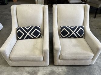 White Nailed Accent Chairs From Costco. 