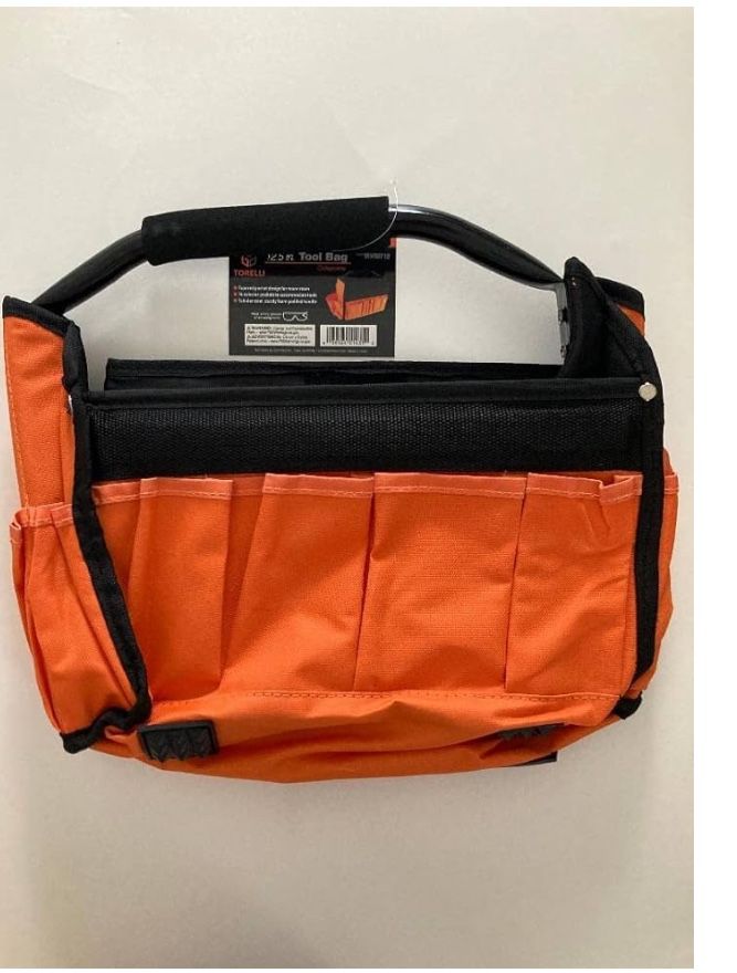 BRAND NEW IN BAG Torelli Collapsible Tool Tote Black and orange 12.5 inch l x 6 inch w x 13 inch