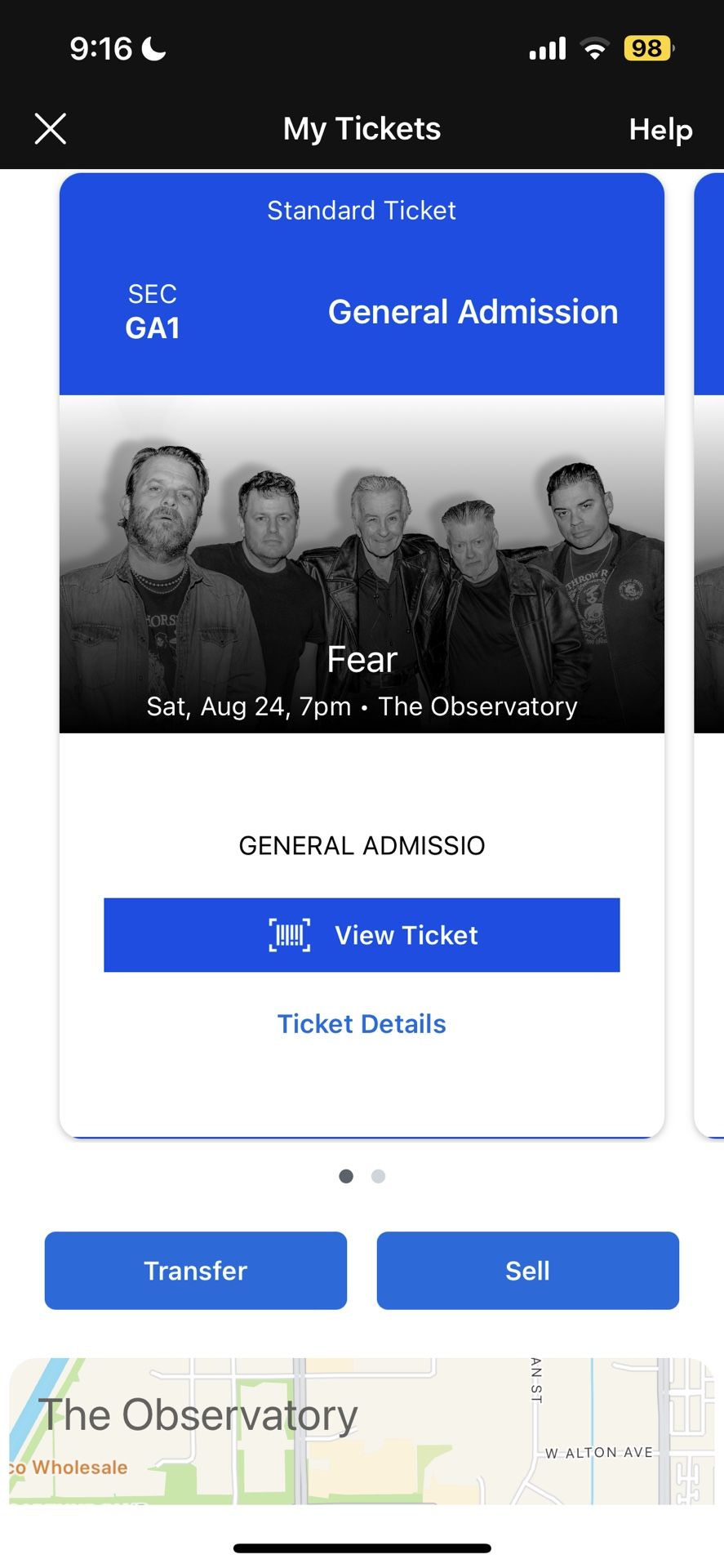 Fear @ The observatory
