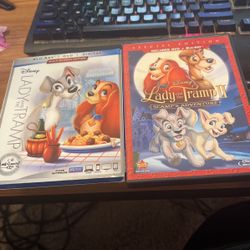 Lady And the Tramp 1&2 Blue Ray And Dvd