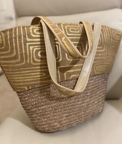 Summer Bag Purse Linen Straw Hobo Shopper 