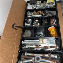 Assorted Bolts, Misc Stuff In Organizer Tray