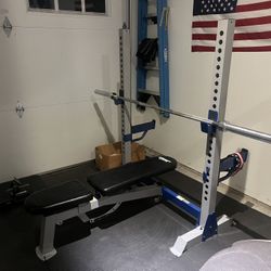 Bench / Squat Rack And Weights 