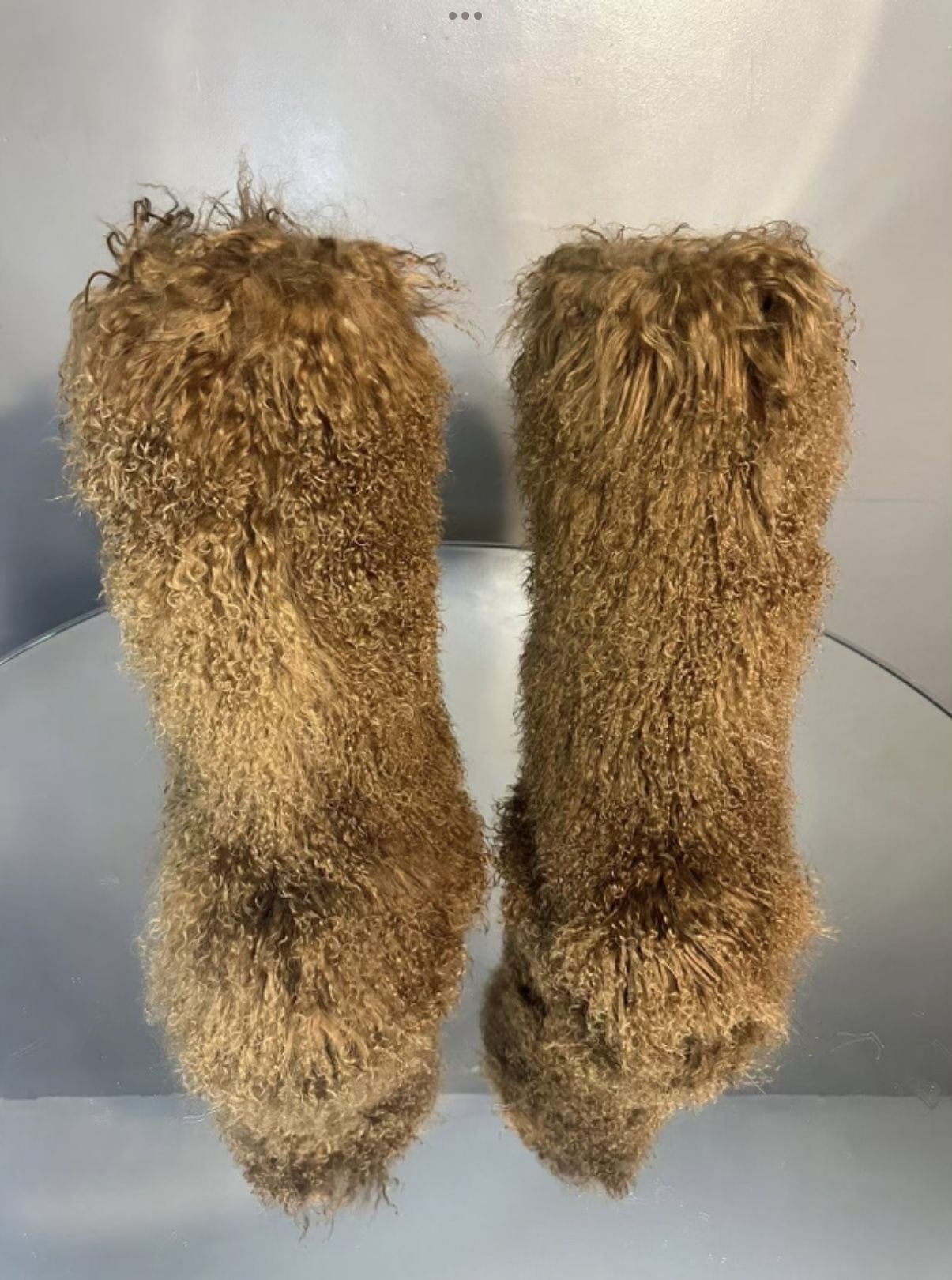 Brown Shaggy Real Furry Knee-Boots Sizes 7.7.5,8,9,9.5,10 (message Your Size And Order