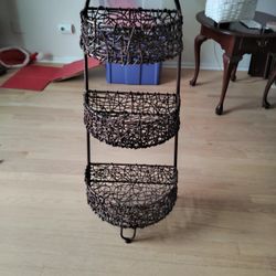 Wicker Three Tiered Storage Unit 