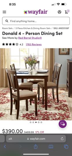 Donald 4 - Person Dining Set