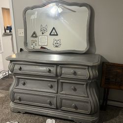 Grey Chalk Painted Dresser 