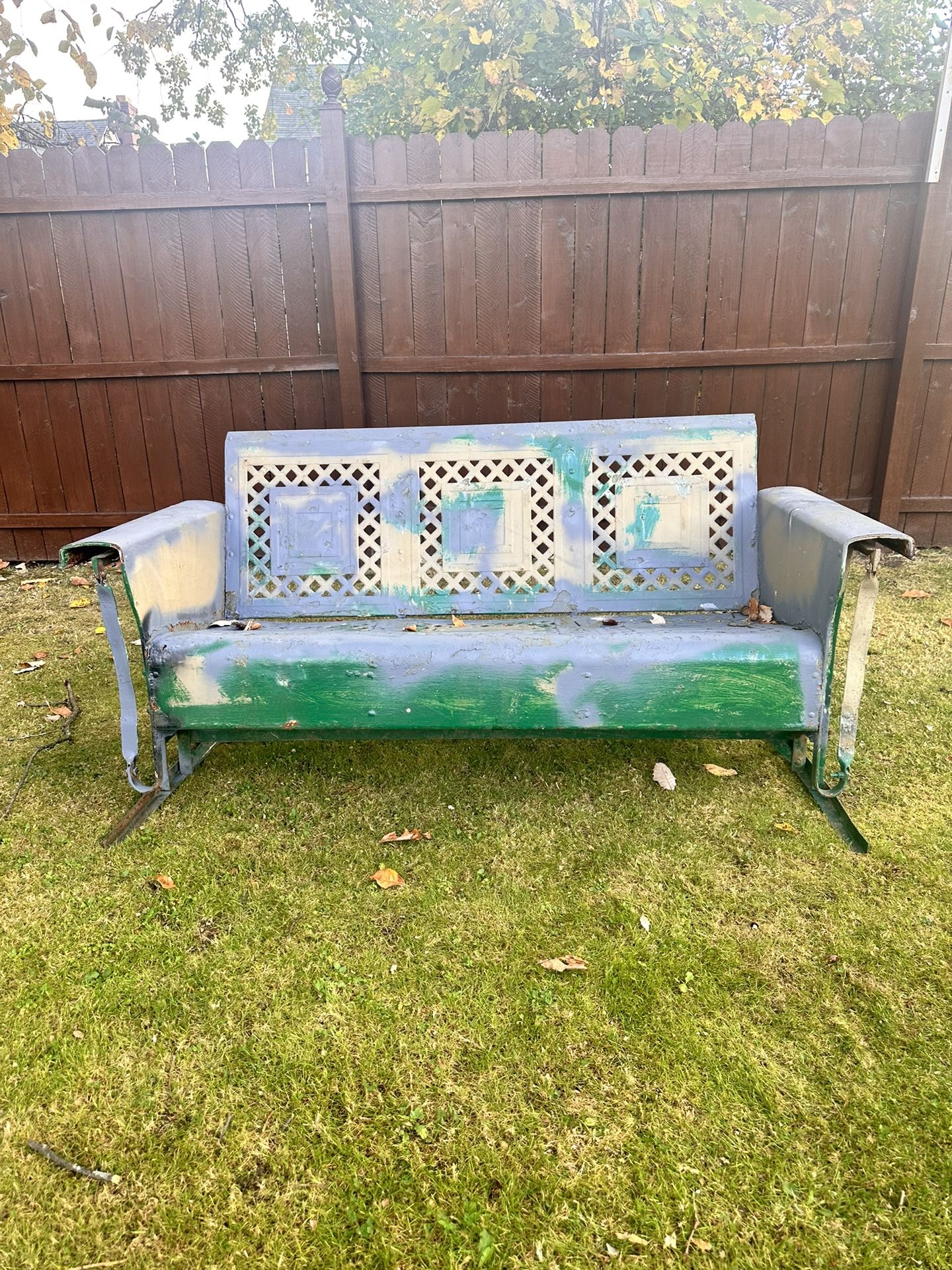 Antique 1930s-1940’s Steel Porch Glider