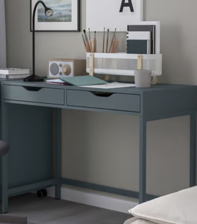 IKEA blue desk and chair