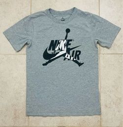 Nike Air Jordan Jumpman Logo Kid’s Gray Graphic Cotton T-Shirt Size L