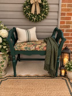Antique, Vintage Wood Vanity Bench