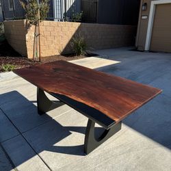 Handcrafted Modern Black Walnut Dining Table (seats 6-8)