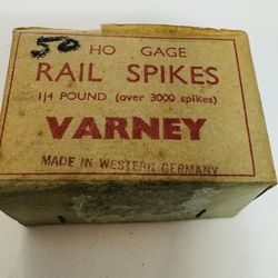 Varney HO Scale Train Rail Spikes - Unopened box - 1/4 lb - over 3000 spikes $10 AS IS 