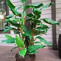 Tall artificial plant with a flower pot #4