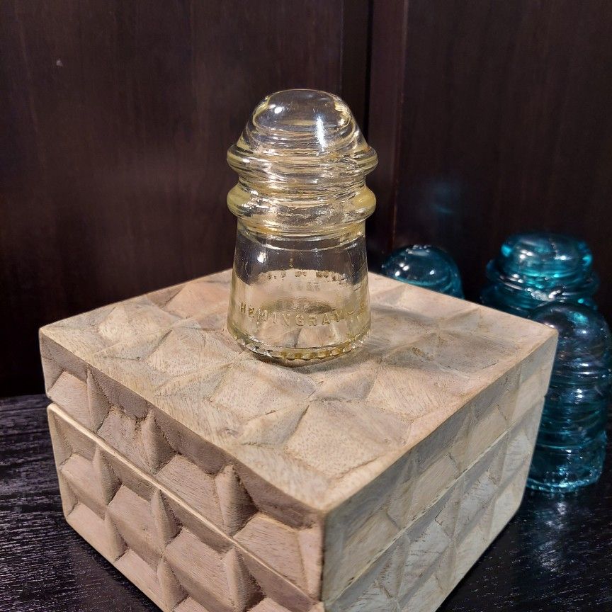 Vintage Hemingray 9 Clear Glass Insulator 44-48