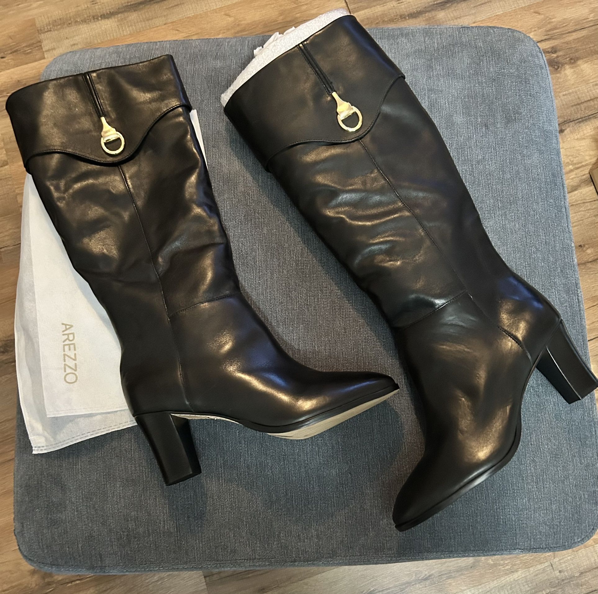 New! Women’s Arezzo Knee Boots, Black Size 10