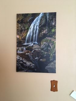 Canvas photo waterfall print 20” x 30”: Little Mashel Falls