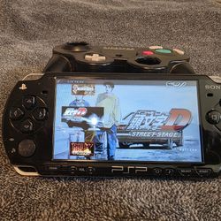 Playstation Psp 2000 Black Mod--ded Video Game Console 