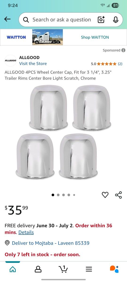 Rv , Trailer Center Cap
