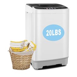 20Lbs Portable Washing Machine Nictemaw Portable Washer, 2.8 Cu.ft Washer and Dryer Combo with Drain Pump, 10 Programs 8 Water Level Compact Laundry W
