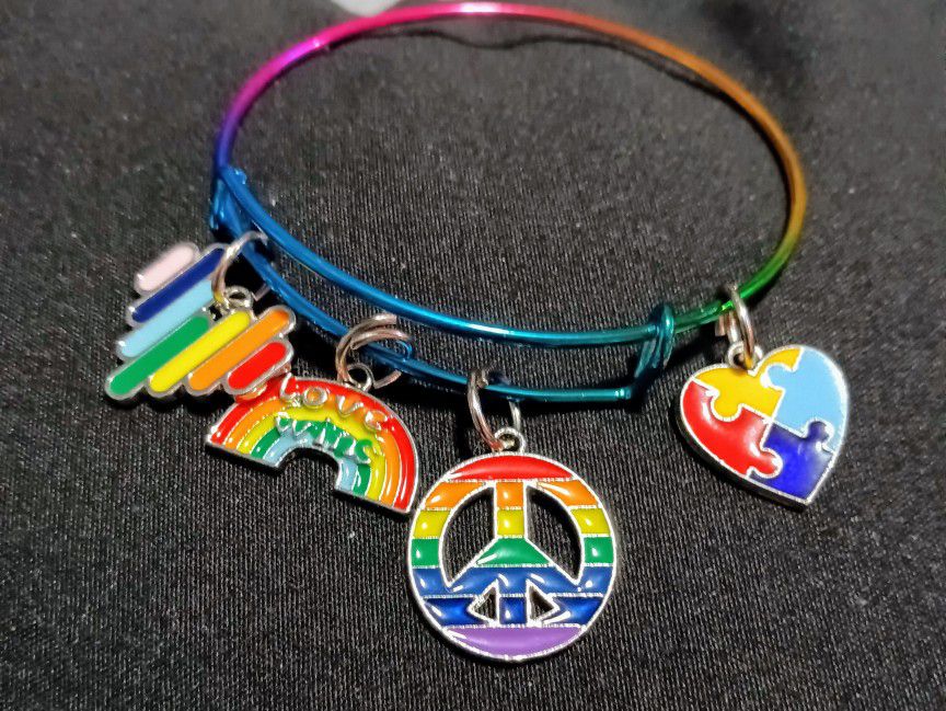Rainbow bangle bracelets & necklaces