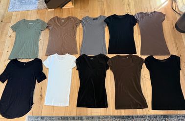 Lot of 10 short sleeve casual brand name t-shirts tees XS