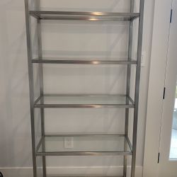 Crate And Barrel Book Shelf With Glass Shelves 