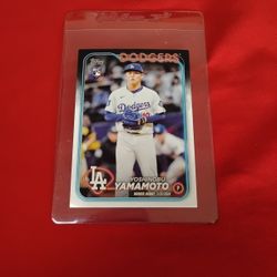 Yoshinobu Yamamoto Rookie Baseball Card 2024 Topps #US149 LA Dodgers 
