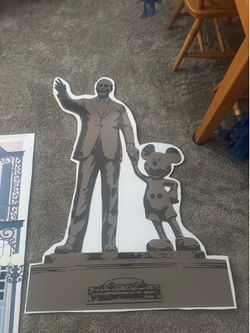 Mickey and Walt statue cut out