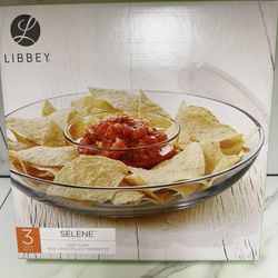 Libbey Selene 3 Piece Chip and DIP Bowl