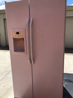 Ge white side by side refrigerator
