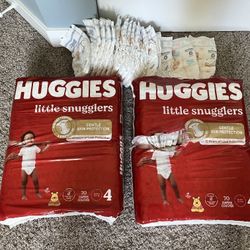 New Little Huggies Size 4 Little Snugglers Disposable Diapers