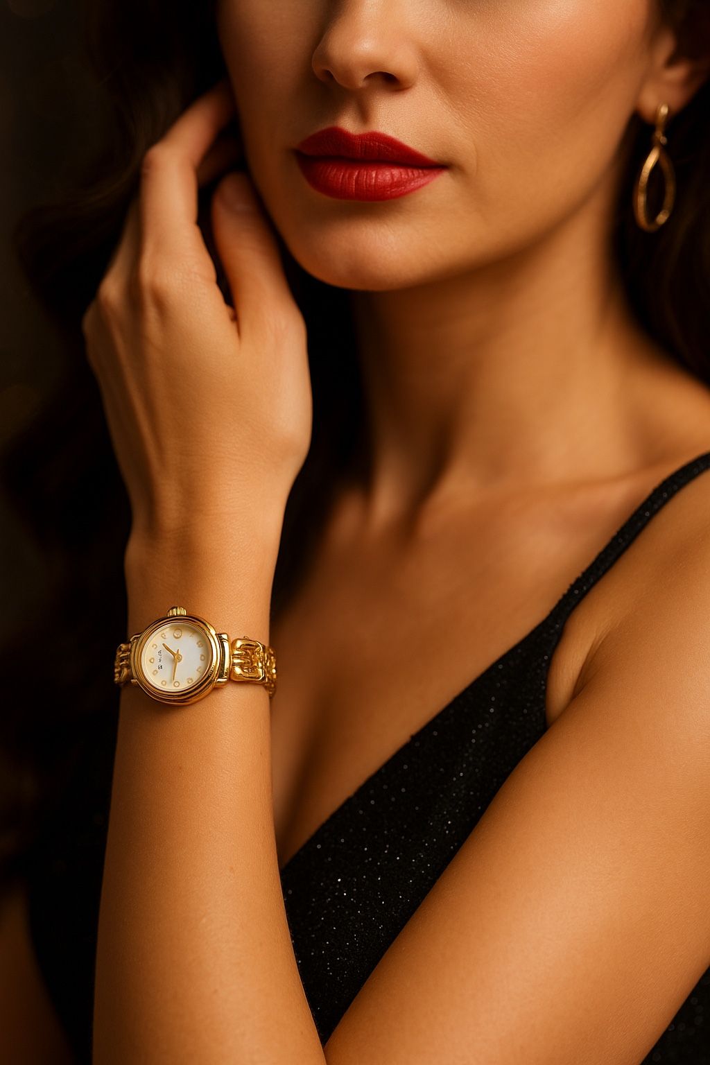 Bulova 1990s Gold-Tone Diamond Accent Ladies Quartz Watch 97S22, NIB